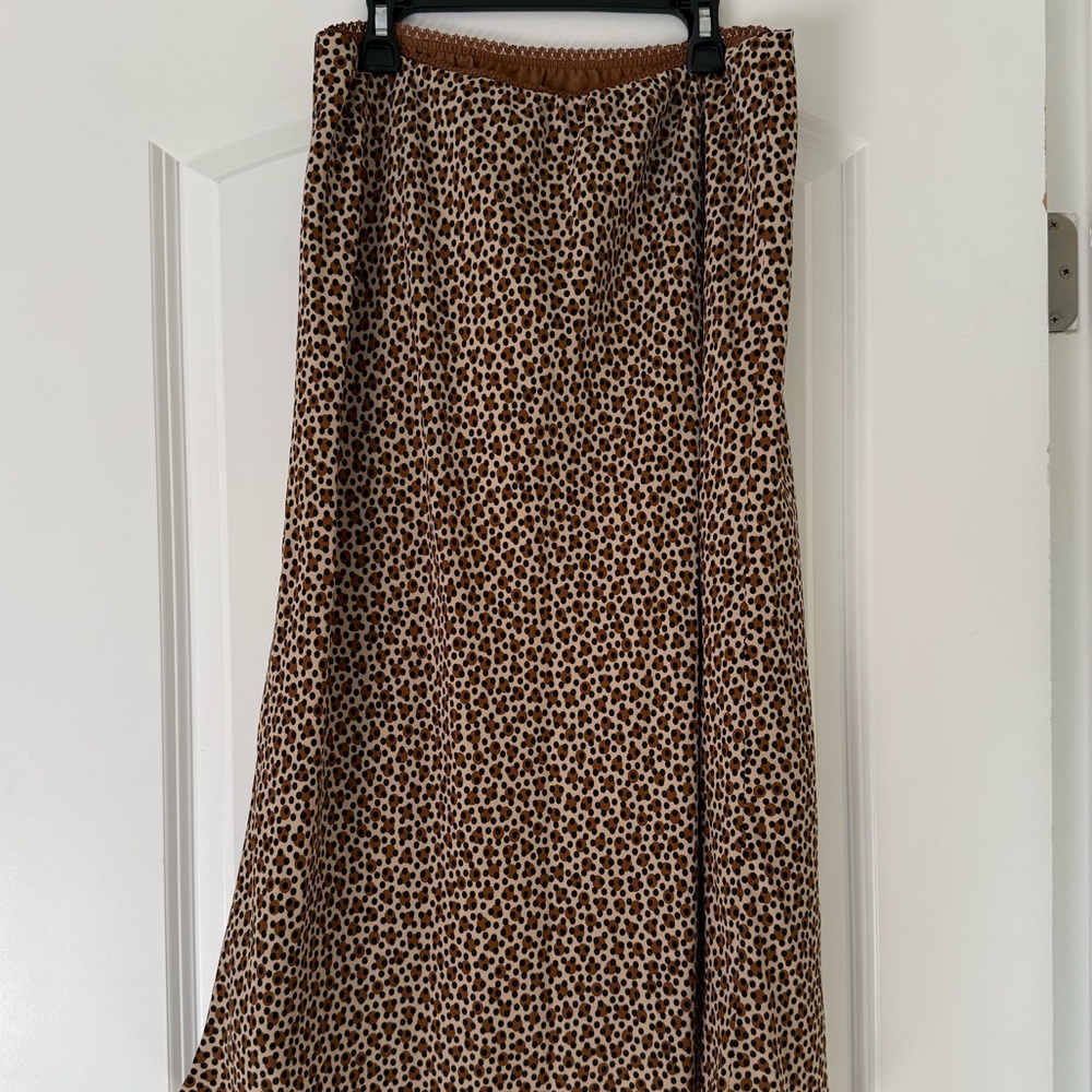 Max Studio Brown Animal Print A-Line Skirt